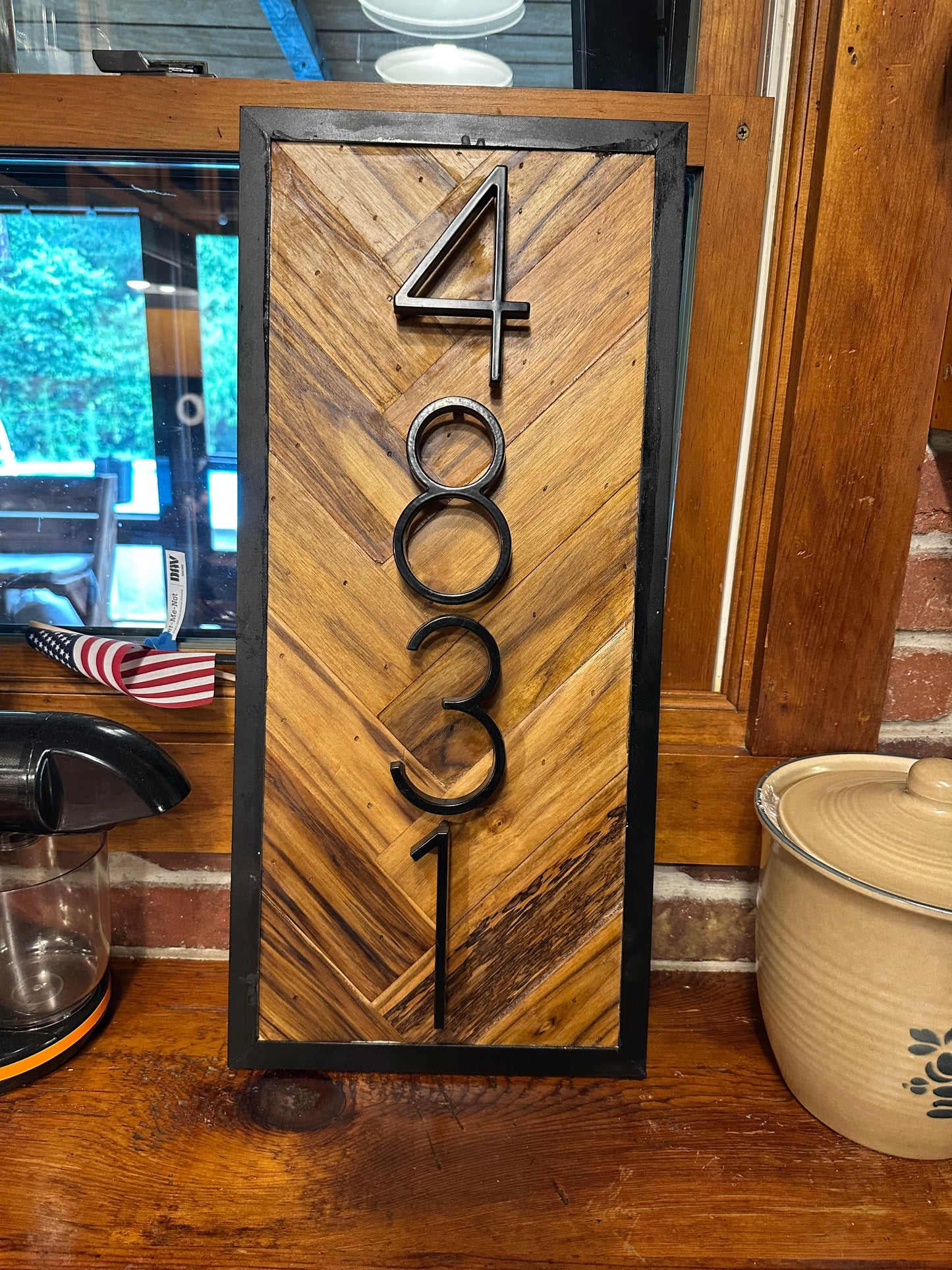 Teak Custom Made Address Sign
