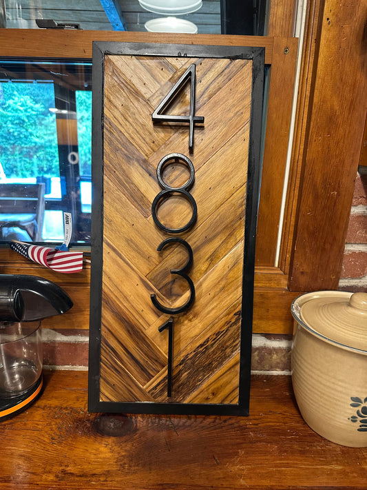 Teak Custom Made Address Sign