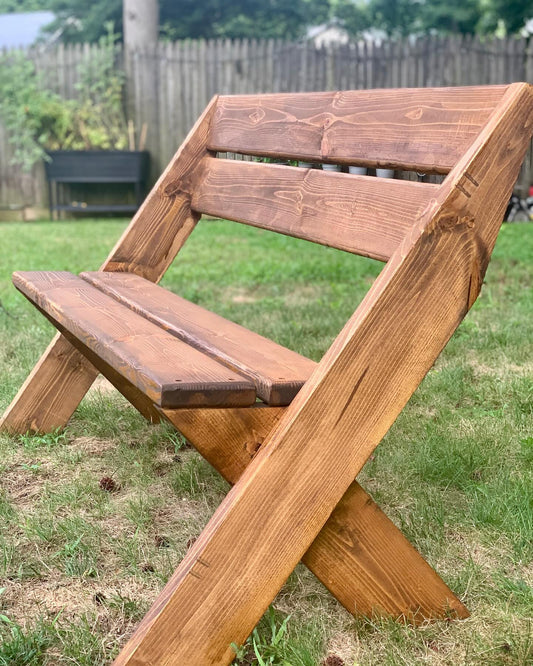 Handcrafted Outdoor Leopold Bench – Rustic Garden or Porch Seating